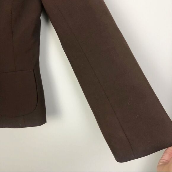 TRINA TURK | Single Button Flare Sleeve Chocolate Brown Blazer Women’s Size 2 - Picture 5 of 9